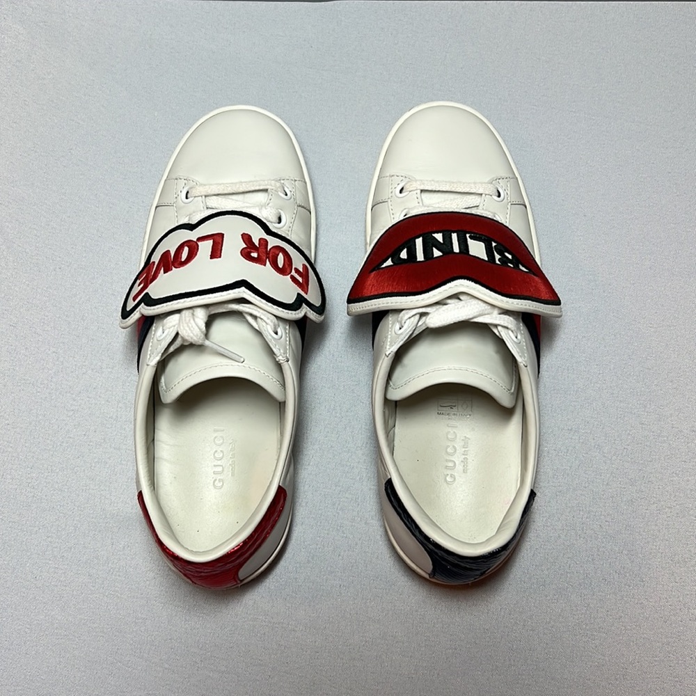 GUCCI Ace Blind for Love Sneakers Size 4.5 - Picture 8 of 15
